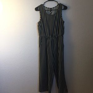 Black & white striped jumpsuit